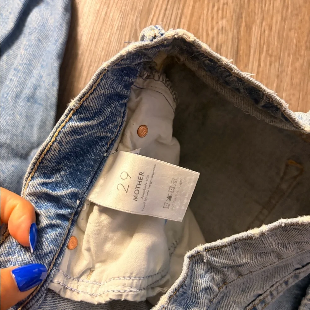 MOTHER Light Blue Straight Leg Jeans - Picture 5 of 11